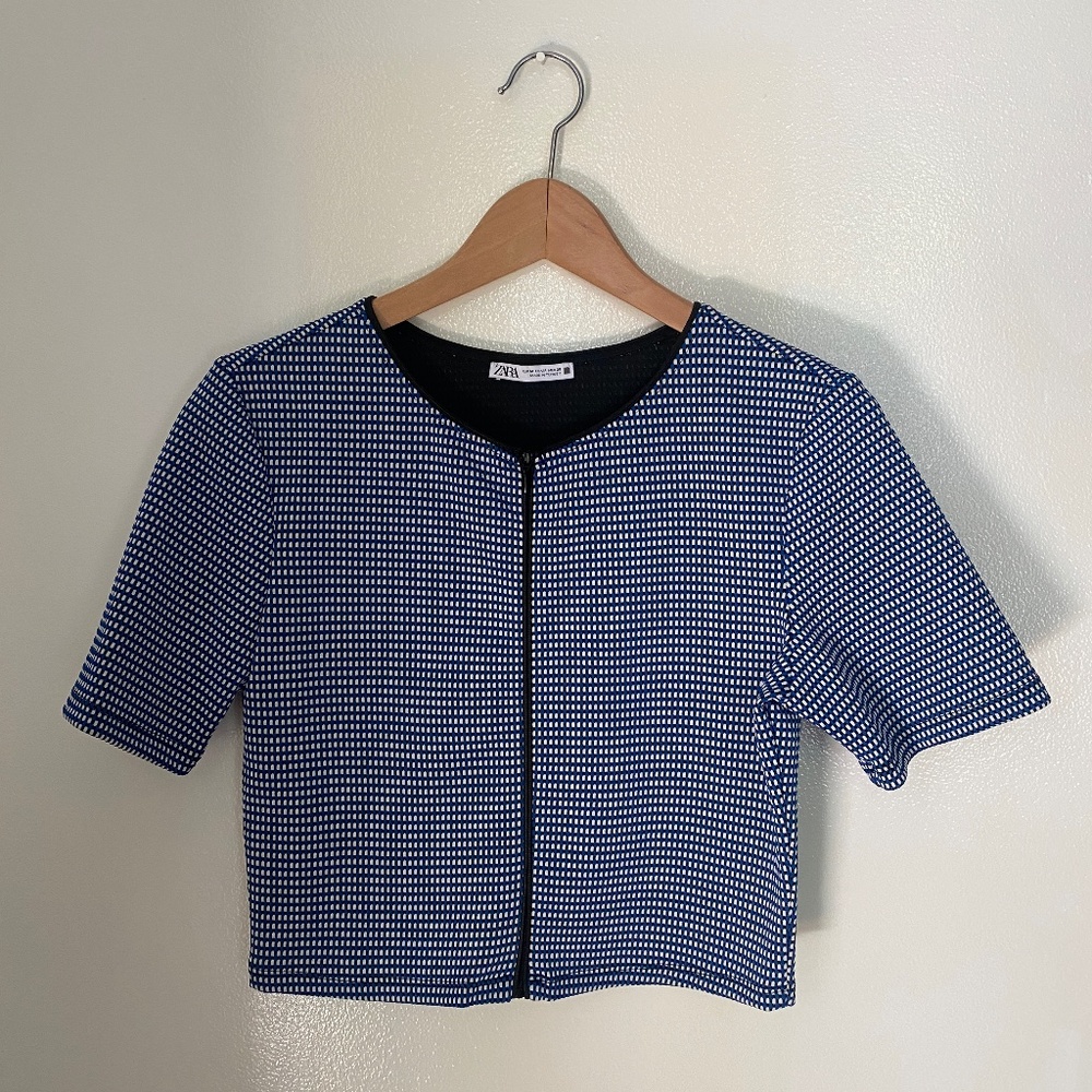 Zara crop top with zipper detail